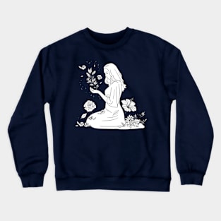 Flowers lady Crewneck Sweatshirt